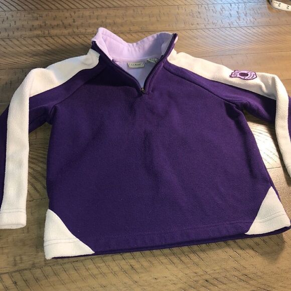 LL Bean Fleece Zip up Classic LL Bean Patch in Power Purple. Soft. All Season - Picture 6 of 17